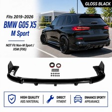For 19-26 BMW X5 G05 M Sport Gloss Black Rear Bumper Diffuser W/Corner Extension picture