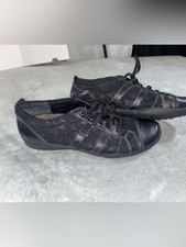 Taos Footwear Black Leather Comfort Walking Shoes Sneaker Low Top | Size 7.5 picture