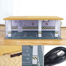 1/24 Scale Car Garage Model Diorama Parking Lot Scenery Display Box w/ Light?? picture