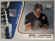 ERIC LINDROS, 2002-03 PACIFIC QUEST FOR THE CUP FOIL #66, RANGERS picture