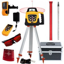 500m Self-leveling Red Laser Level Kit 360 Rotating Rotary w/ Tripod & Staff picture