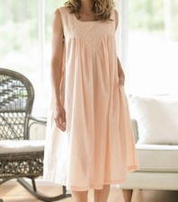 April Cornell Heirloom Nighty Nightgown Women’s Small Lace Yoke Powder Peach picture