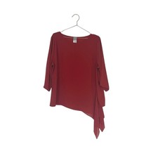 Chico's Vibrant burnt orange Blouse size 3 16/18 petite picture