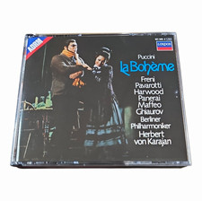 Puccini La Boheme 2 CD Set Pavarotti Freni Karajan London Records USA Opera picture