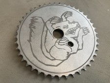 VINTAGE 90s MONGOOSE MAURICE SILVER BMX FREESTYLE 43T SPROCKET picture