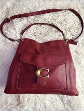 Coach Tabby Hobo Bag Red Pebbled Leather Shoulder Crossbody Purse Style 78207 picture