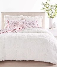 Whim by Martha Stewart 2Pc. White Shaggy Faux Fur Twin/Twin XL Comforter Set picture
