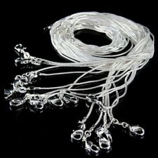 5/10Pcs 925 Silver Solid 1MM Snake Chain Necklace For Pendant Jewelry Wholesale picture
