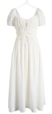 Reformation Rhett Women's Puff Sleeve Sweetheart Neck Midi Dress White Size 10 picture