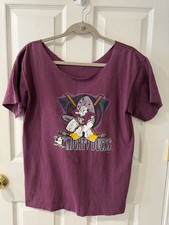 Vintage Distressed Anaheim Mighty Ducks Double Sided Graphic Tee Single Stitch picture