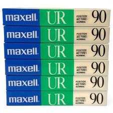 6 pcs VTG Maxell UR 90 Normal Bias Cassette Tape 135m 440ft IRC Type I - SEALED picture