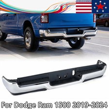 NEW Chrome Rear Bumper Assembly For 2019-2024 RAM 1500 Single Exhaust w/o sensor picture