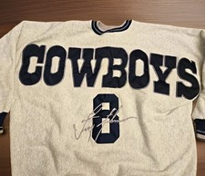 Vintage Dallas Cowboys Troy Aikman #8 NFL Quarterback Crewneck Sweatshirt XL picture