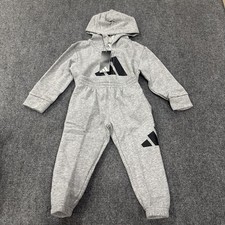 Adidas ESS FLC Big Logo JKT Jogger Set (KL 6726)(AG11360) Gray Boys 3T picture