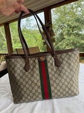 Gucci Ophidia GG Supreme Tote 547974 Beige Ebony Green Red Web Made Italy picture
