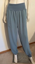 #990 Zenana Outfitters Dusty Blue High-Waist Jogger Pants picture
