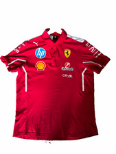 PUMA Scuderia Ferrari F1 Racing Red/White Polo Shirt, Size L picture
