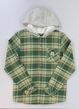 Boy's Youth Carhartt Lightweight Hooded Plaid Flannel Shirt picture