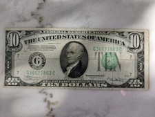 1934 $10 US FEDERAL RESERVE NOTE CHICAGO Light Green picture
