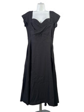 Stop Staring Alicia Estrada Women's Black Cap Sleeve Midi A-Line Dress - XL picture