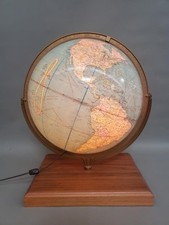 Vintage Cram’s C86 No 16 Illuminated 16” Political World Globe Wood Base 23” picture