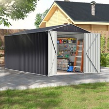 8x12FT Outdoor Metal Storage Shed Garden Heavy Duty Tool Shed with Lockable Door picture
