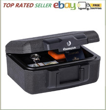 SentrySafe Fireproof Money Safe with Key Lock, Black Lock Box with Portable C... picture