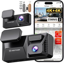 REDTIGER F77 Dash Cam 4K+4K Dual IMX678,Voice Control,5.8GHz WIFI,Hardwire Kit picture
