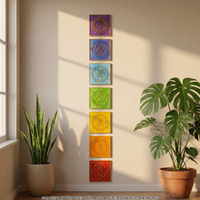 Seven Chakras | Handmade Chakra Wall Art Resin Plaque | 3D Printed Gold picture