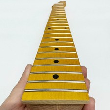 22 Frets, 25.5 Inch Scale Telecaster Guitar Neck,  Maple Yellow Matte Dot Inlays picture