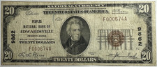 1929 $20 Note Edwardsville, PA - Type 1 / Charter #9862 F000674A picture