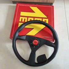 MOMO MonteCarlo 350mm 14' Genuine Leather Thickened Spoke Steering Wheel Red picture
