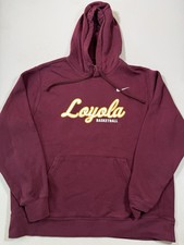 Nike Loyola Chicago Ramblers Hoodie Mens XL Maroon Sweatshirt Pullover NCAA Logo picture