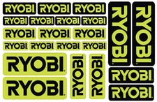 Ryobi stickers set, Large set Ryobi decals, stickers graphics decals Laminated picture