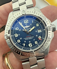 Breitling Colt A74380 Super Quartz Chronometer 41mm Blue Dial SS Watch Full Set picture