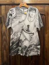 Vintage 1990 All Over Print Basketball Single Stitch Shirt Size Large NWT picture