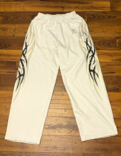 Balenciaga Unisex White/Black Logo Graphic Cotton Sweatpants Drawstring M picture