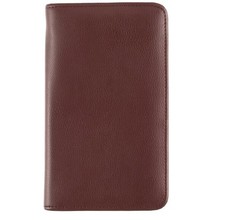 Day-Timer Armorhide Leather Zippered Planner Cover, Burgundy, 3.5