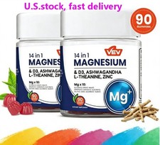 2-Pack VEV 14-in-1 Magnesium Gummies – 10 Mg Types + D3, Ashwagandha – 90 Ct picture
