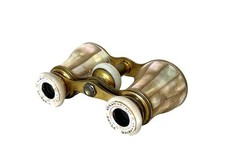 Antique French Mother Of Pearl & Brass Opera Glasses Binoculars Circa 1900 picture