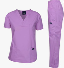 Dagacci Scrubs Medical Uniform Women's Scrubs Set -  Lavender - Top/Pant - Large picture