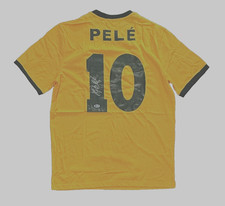 Brazil Pele Signed Soccer CUSTOM Jersey Autographed Beckett BAS COA picture