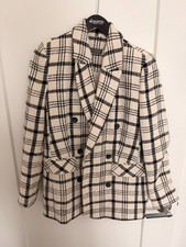 Mint Velvet Neutral checked double-breasted Blazer picture
