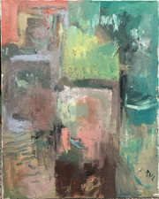 Abstract Oil Painting On 16”x20” Canvas Modern Nautical Composition Original picture