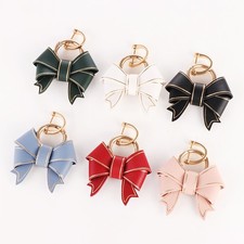 Elegant Gold-Edged Bow Charm - Luxury Style Keychain Pendant for Bags & Phones picture