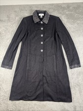 St. John Evening Women's Knit Long Cardigan Rhinestone Collar/Sleeves Black 6 picture