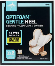 Optifoam Gentle Silicone-Faced 9” X 9” Foam And Border Heel Dressing, Box of 10 picture