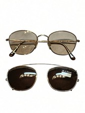Vintage Giorgio Armani 169 806 Gold Metal Eyeglasses Clip-On Italy 51-20-140 picture