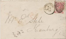 GB 1872 QV 3d rose pl.7 (TC), Perfin (