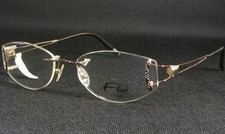Vintage Flair 754 475 Brown /Gold /Silver UNIQUE RARE TITAN EYEGLASSES 52-18-135 picture